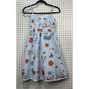 Hayden LA Floral Sundress Women S Blue Striped Butterfly Spaghetti Strap Summer